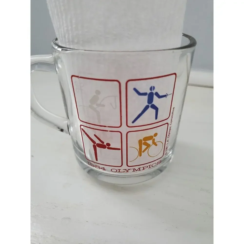 McDonalds‎ VINTAGE 1984 LOS ANGELES Olympics Coffee/Tea Cup/Mug Glass Lot of 3